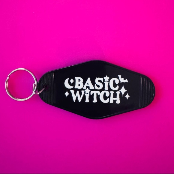 3/$15 Basic Witch Black Motel Keychain | Spooky Cute Gift | Goth Witchy - Picture 2 of 6